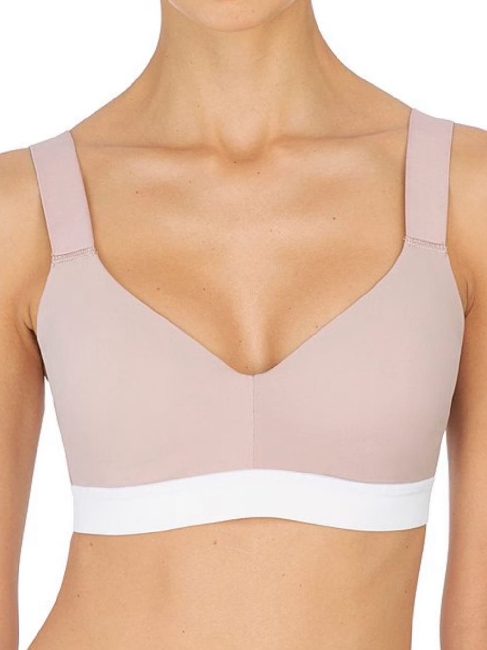 NWT Natori Dynamic Convertible Contour Sports Bra in Rose/White